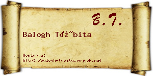 Balogh Tábita névjegykártya